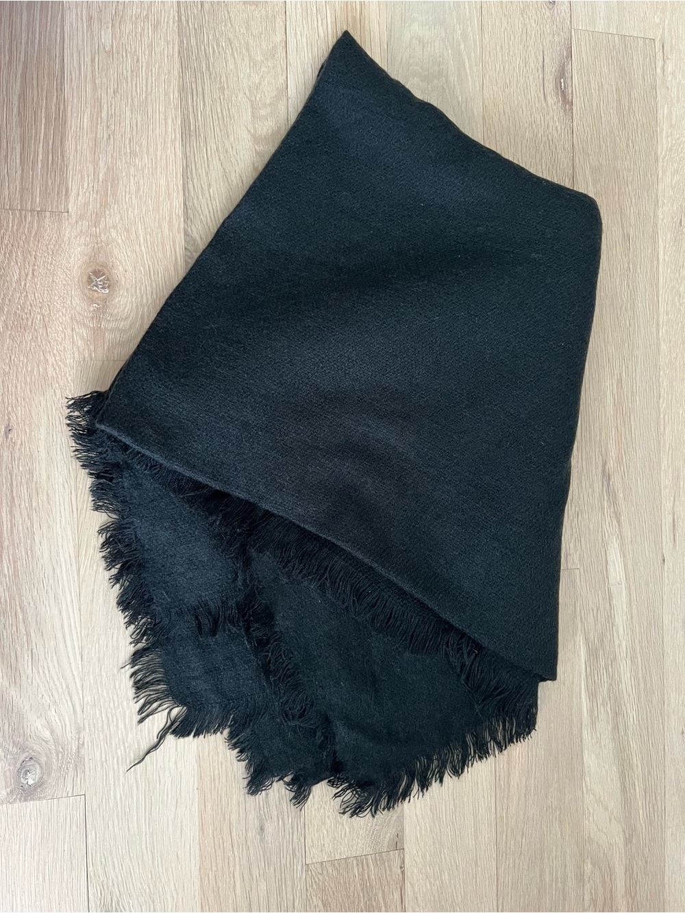 Black Fringe Blanket Scarf
